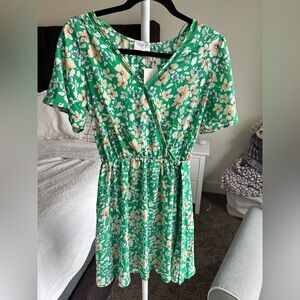 Sienna Sky Green Floral Midi Dress
